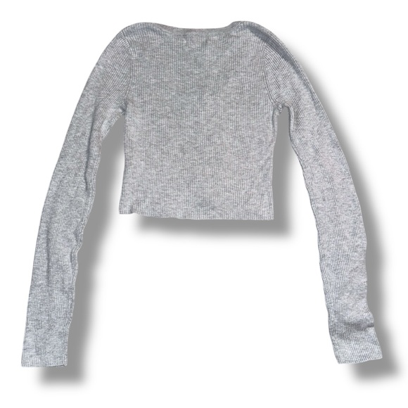 American Eagle Outfitters Gray Ribbed Top - Picture 3 of 6